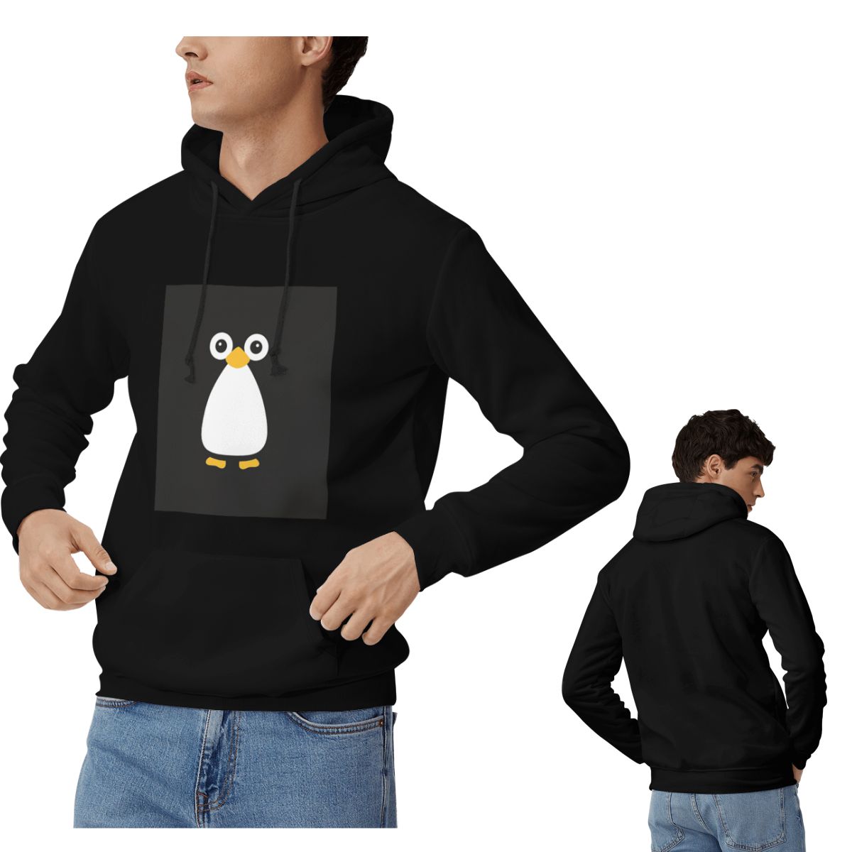 Winter Clothing Vector - Urocze bluzy z kapturem z pingwinami