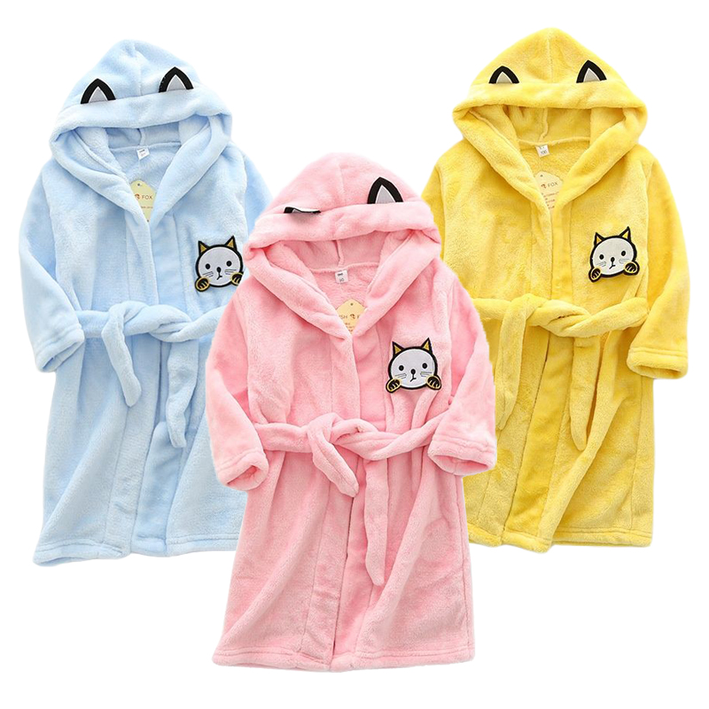 Winter Clothing Baby Girl - Dziecięce szlafroki z kapturem z kreskówkowym