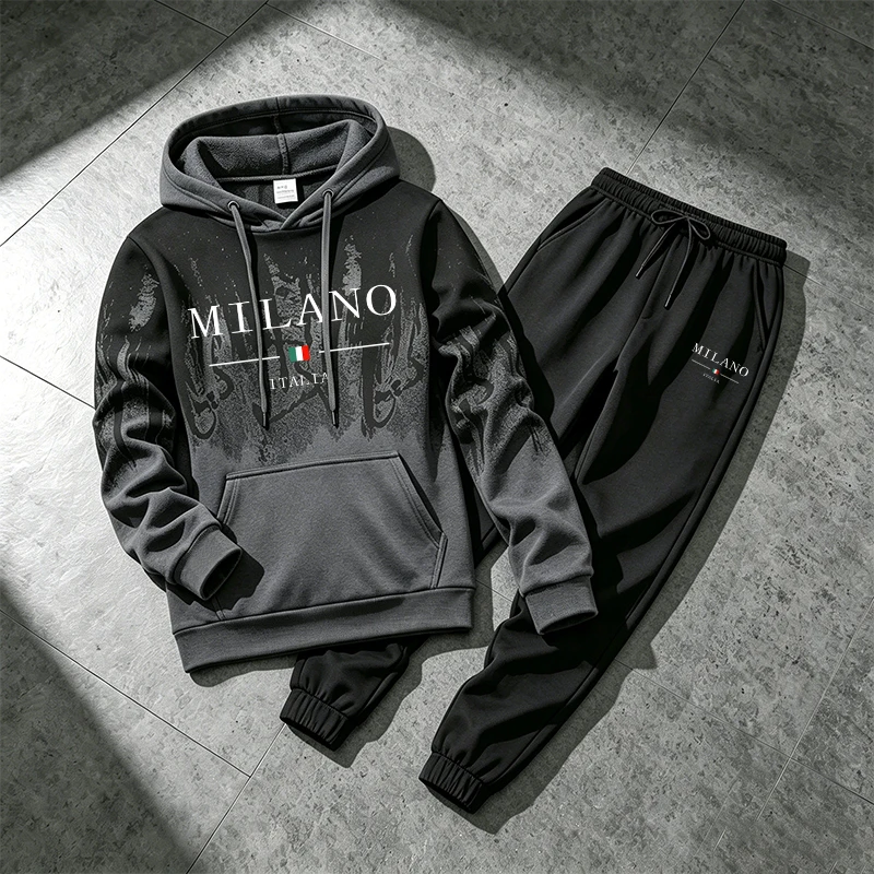 Winter Clothing Outdoor - Męski dres z kapturem z efektem