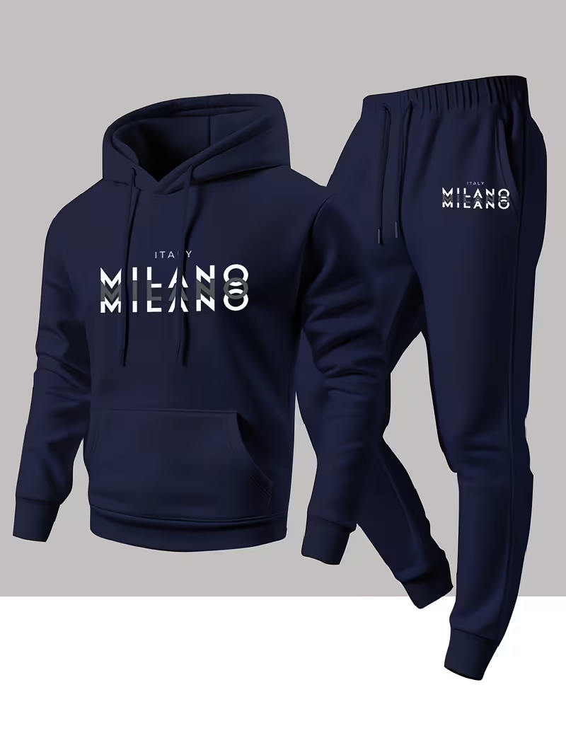 Winter Clothing Outdoor - Męski modny zestaw z nadrukiem liter,