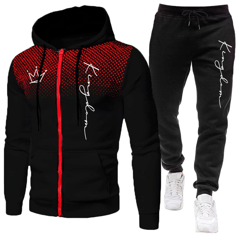 Winter Clothing Outdoor - Męski dres z kurtką, casualowy, w