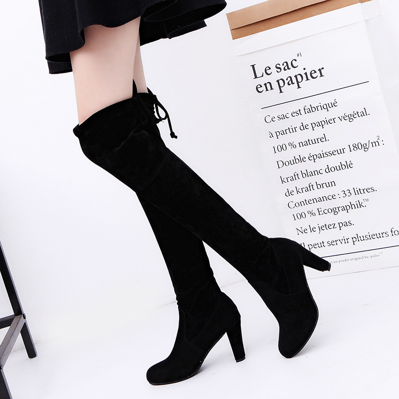Winter Clothing Material - Damskie kozaki za kolano ze stretchem,