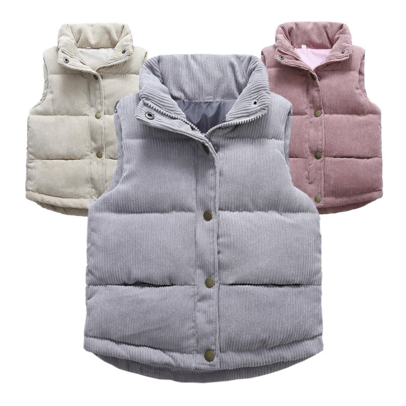 Winter Clothing Kids - Dzieci chłopcy dziewczęta sztruksowe kamizelki zagęścić
