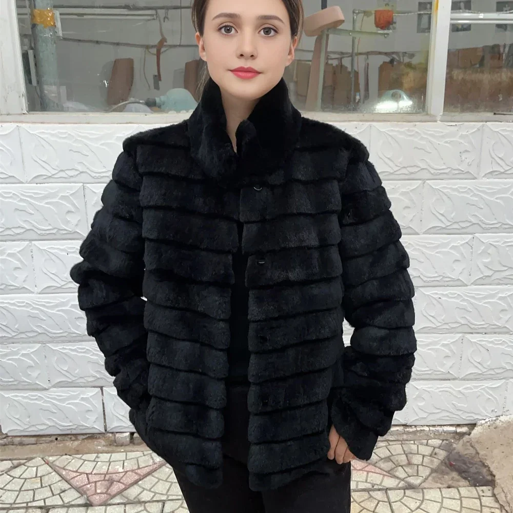 Winter Clothing Store - OFTBUY Królicza kurtka z prawdziwego futra,