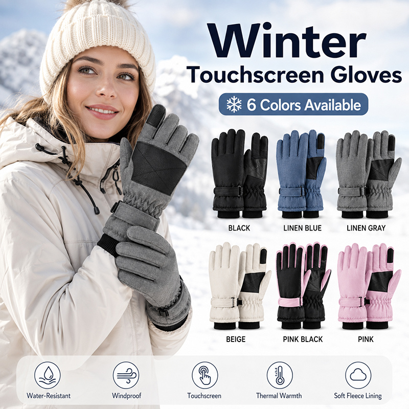 Waterproof Mitten Ski - Wodoodporne Zimowe Rękawice Dotykowe z Termiczną