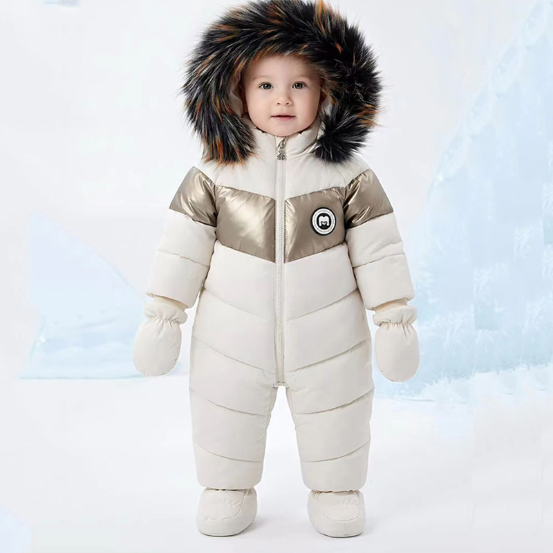Winter Clothing Baby Girl - Zimowy kombinezon dla noworodka z rękawiczkami,