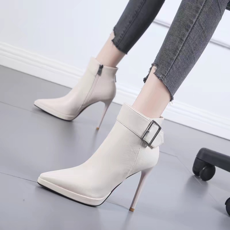 Winter Clothing Material - Nowe zimowe botki na szpilce z