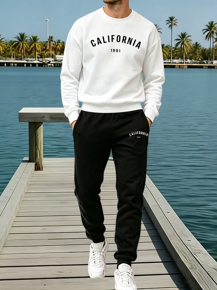 Winter Clothing Outdoor - Dres męski casualowy z okrągłym dekoltem,