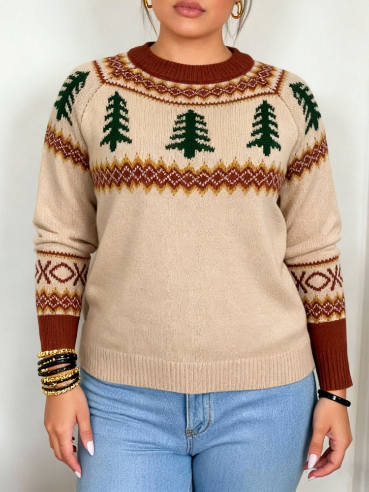 Winter Clothing Outdoor - Damski sweter dzianinowy plus size L-3XL,