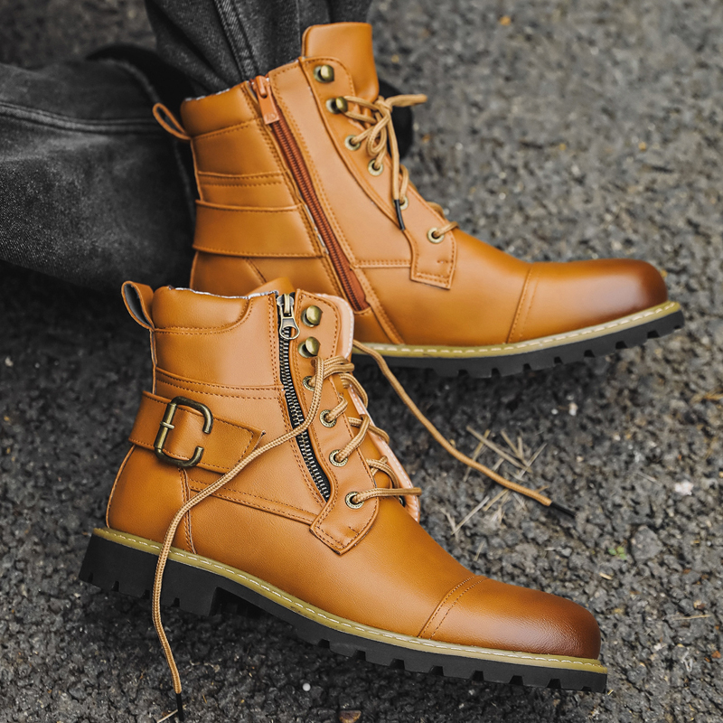 Winter Clothing Material - Wysokiej jakości męskie buty skórzane Metalowy
