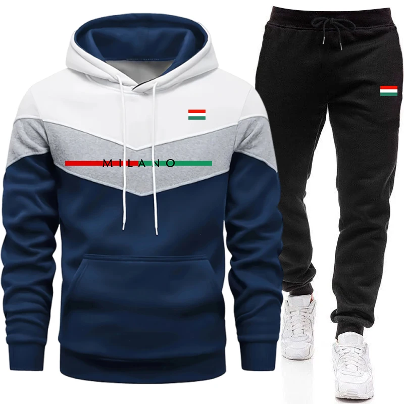 Winter Clothing Outdoor - Wysokiej jakości dres męski, casualowy, trójkolorowy,