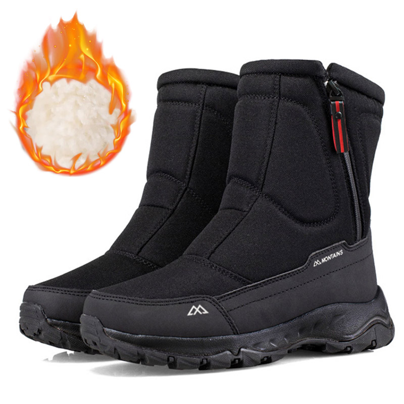 Winter Clothing Material - Męskie zimowe wodoodporne ocieplane buty śniegowce