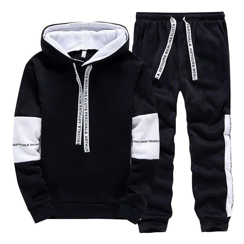 Czarno-biały męski dres, modny – Winter Clothing Outdoor recenzja i cena