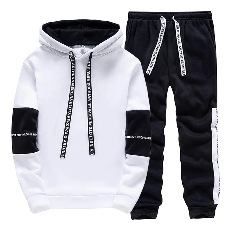 Czarno-biały męski dres, modny – Winter Clothing Outdoor recenzja i cena