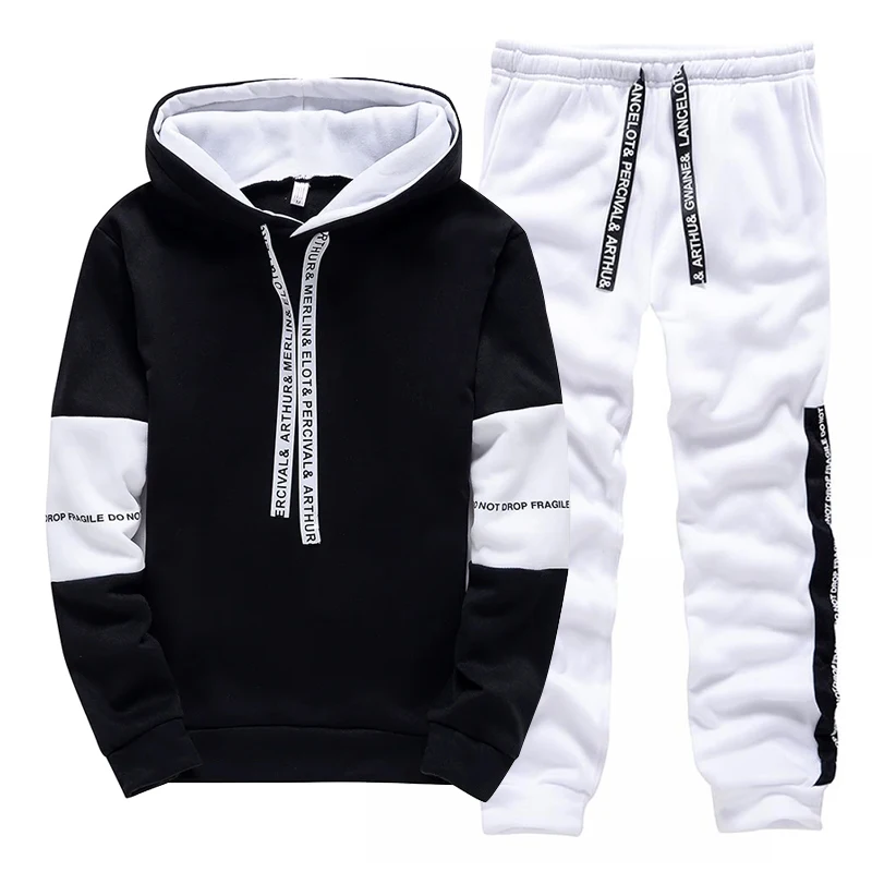 Czarno-biały męski dres, modny – Winter Clothing Outdoor recenzja i cena