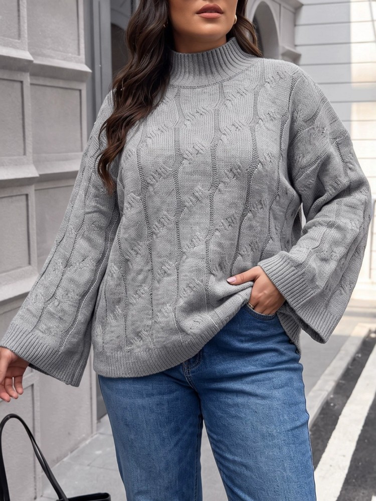 Damski sweter z dzianiny plus  – Winter Clothing Plus Size recenzja i cena