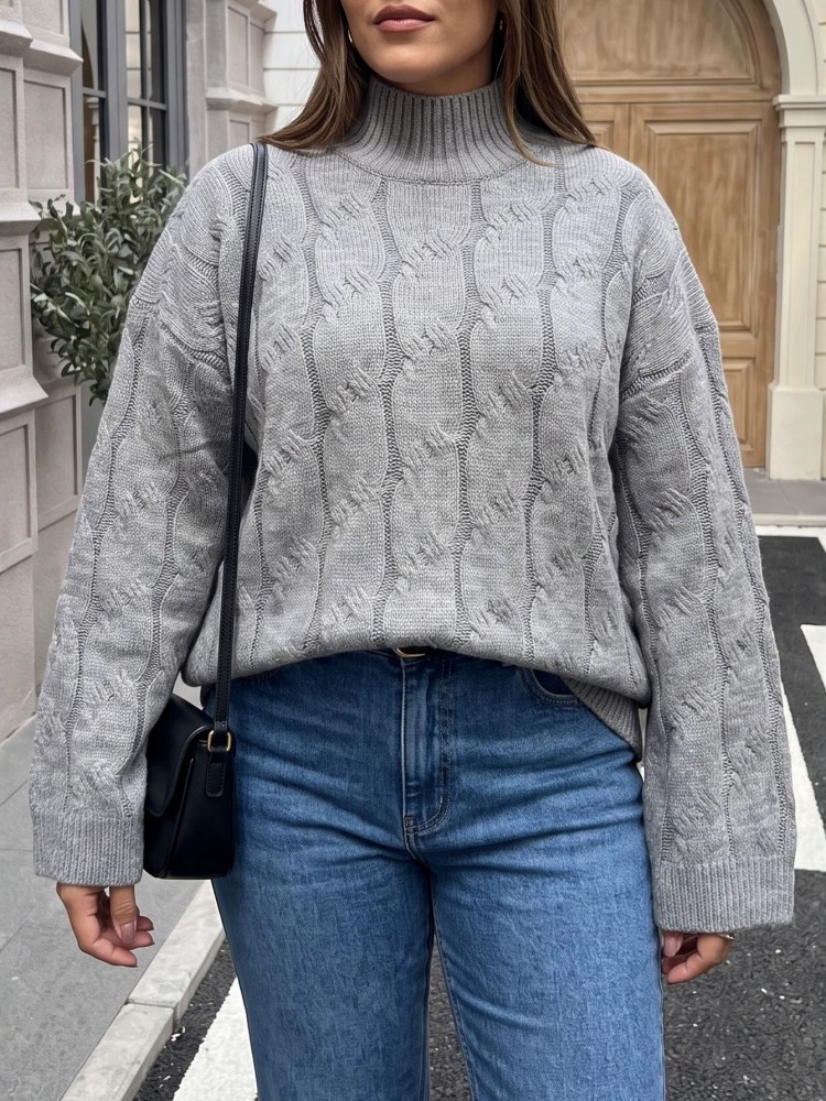 Damski sweter z dzianiny plus  – Winter Clothing Plus Size recenzja i cena