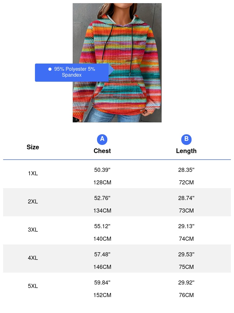Damska bluza z kapturem w pask – Winter Clothing Plus Size recenzja i cena