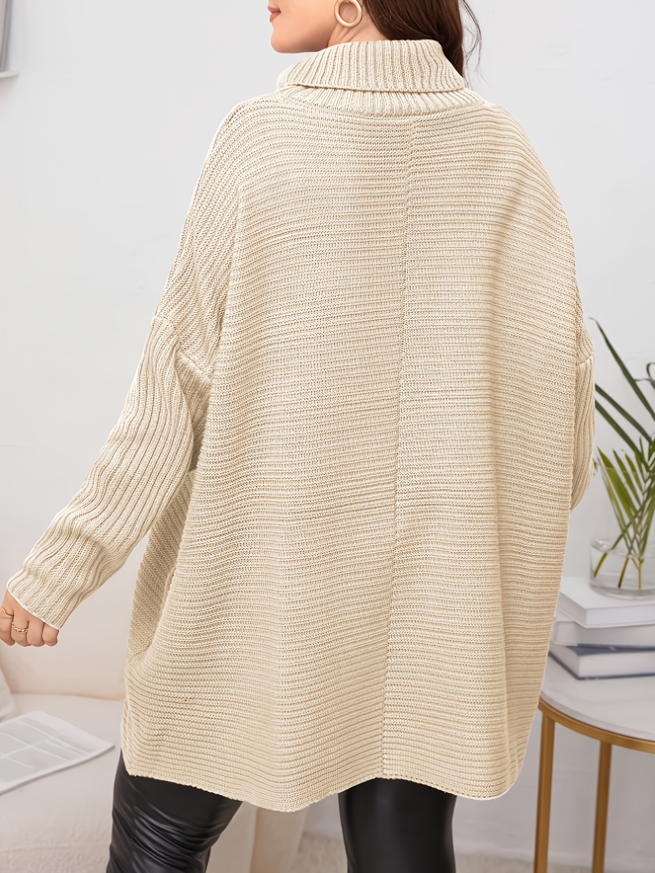 Sukienka swetrowa z golfem dla – Winter Clothing Plus Size recenzja i cena