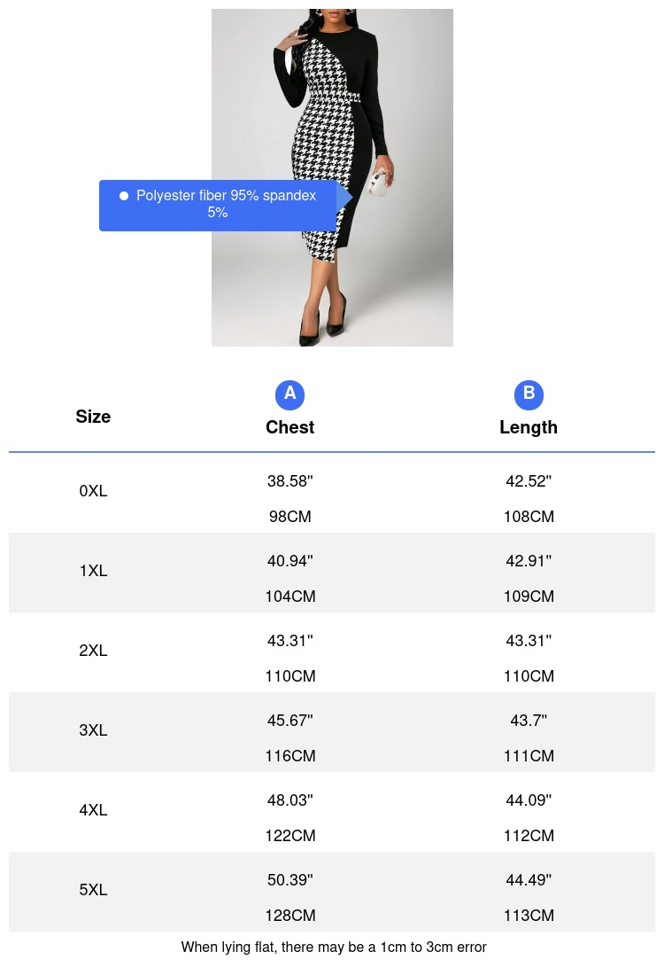Plus Size Houndstooth Print Co – Winter Clothing Plus Size recenzja i cena
