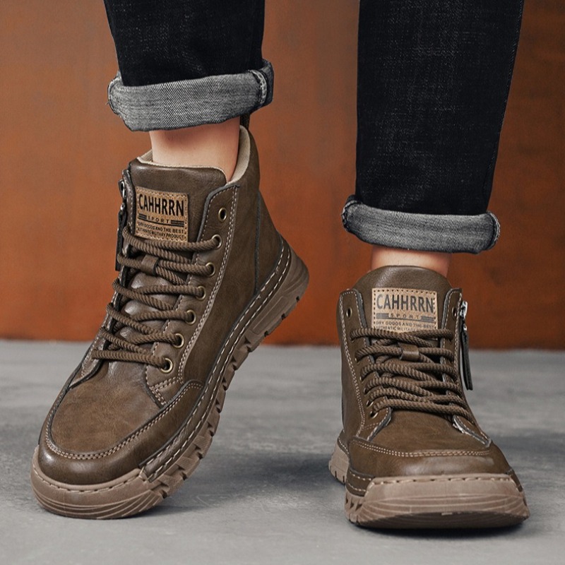 Męskie skórzane buty za kostkę – Winter Clothing Material recenzja i cena