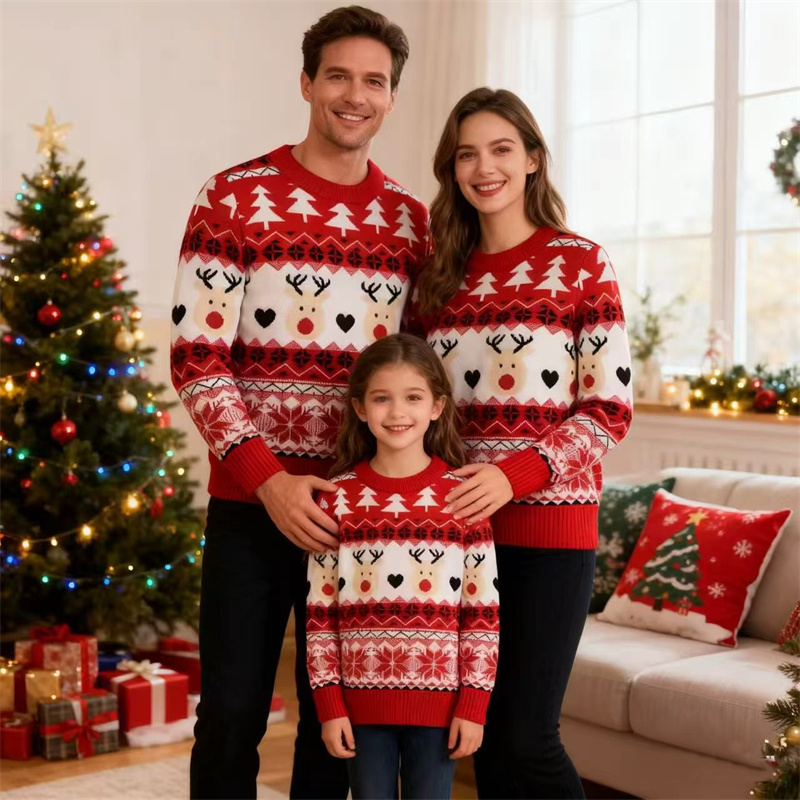 Świąteczne swetry rodzinne, pa – Winter Clothing Kids recenzja i cena