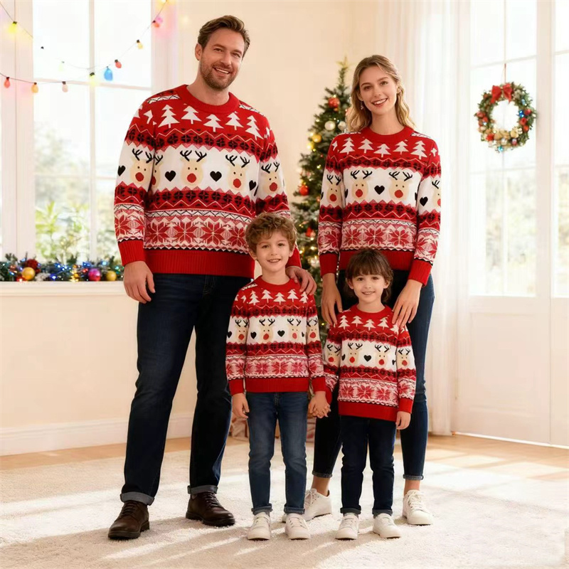 Świąteczne swetry rodzinne, pa – Winter Clothing Kids recenzja i cena