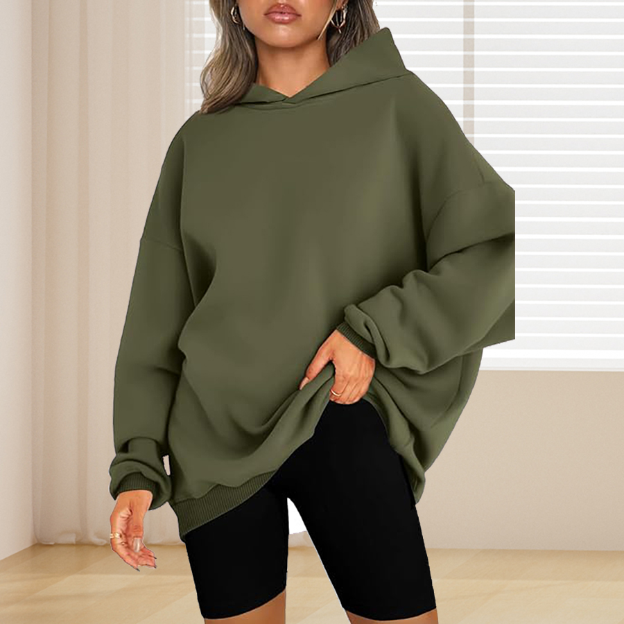 Bluza z kapturem w jednolitym  – Winter Clothing Plus Size recenzja i cena